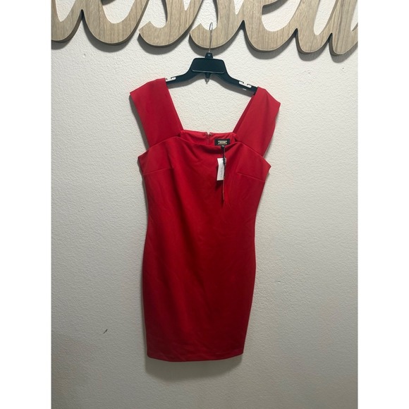 Alexia Admor Dresses & Skirts - Alexia Admor‎ Womens Red Square Neck Sheath Mini Dress Size L